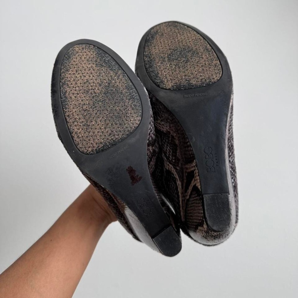 Snakeskin Ballet Flat Wedge Size 9 Python Gray Bl… - image 7